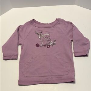 Lavender Graphic Crewneck sweatshirt with Ribbed Cuffs